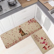 Gagec Keset Dapur Hari Valentine Set 2 Kucing Cinta Hati Karpet Dapur Ulang Tahun Valentine Pesta Pe