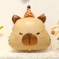 Cute Hat Docile Capybara Head 24 inches Happy birthday party decorations aluminum foil balloon