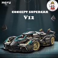 Đồ Chơi Lắp Ráp Kiểu LEGO RC Technic Mô Hình Điều Khiển Từ Xa Siêu Xe Lamborghini V12 Vision GT Blac