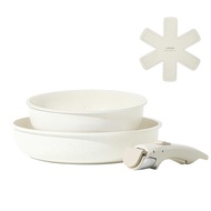 [Direct from Japan] CAROTE Detachable Handle Marble Coating Cookware Set 4pcs, IH & Gas Compatible, 