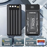Poerma พาวเวอร์แบงค์ 120W ชาร์จเร็ว ความจุใหญ่ powerbank fast charge type c output แบตเตอรี่สำรอง-CO
