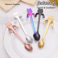 EDANAD 1/4pcs Stainless Steel Teaspoon, Cute Design Cute Cat Mini Cat Coffee Spoon,  Kitchen Tool St