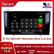 Seicane 8 นิ้ว QLED Touch Screen Android 13.0 รถวิทยุชุดหูฟัง GPS 2000 2001 2002-2011 Mercedes Benz 