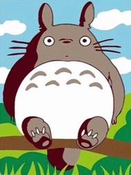 Tranh sơn dầu số hoá có khung LIM Art -Tranh tô màu theo số hoạt hình Ghibli Totoro