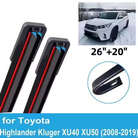 2PCS Car Wiper Blades for 2008-2019 Toyota Highlander Kluger XU40 XU50 Front Double Rubber Car Acces