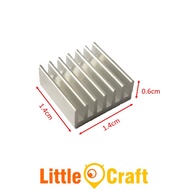 Heatsink 14x14x6 mm Aluminium Clear Anodized