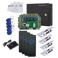 TCP/IP 4 Door Entry Access Control Panel Kit Electric Strike Fail Secure NO Mode Lock Enroll RFID US