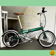 Fnhon Blast 20” • 9 Speeds Shimano • Litepro K-fun Wheelset • Folding Foldable Foldie Fold Bicycle Bike • 406 tyres • 20” inches • Crius Velocity Master Gust Tornado Dahon Tern Bifold • British Green Style • Customise My Bicycle •