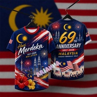 3D clothing Independence Day 69th Merdeka Tshirt 2026 Baju Merdeka 31 August Jalur Gemilang Full Sub