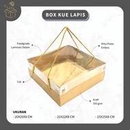 (10 pcs) KRAFT LAYER CAKE BOX WITH MICA HANDLE TALI | Laminated Kraft Box - Foodgrade Layer Cake Box