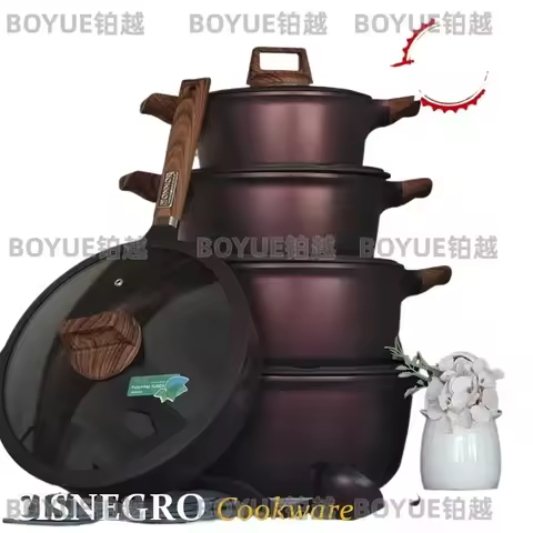 15 Piece Cookware Set Blue Diamond Nonstick Pots and Pans Die Cast Base Wear Resistant Soup Stockpot