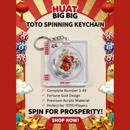 TOTO Spinning Keychain Lucky Numbers Huat Big Big