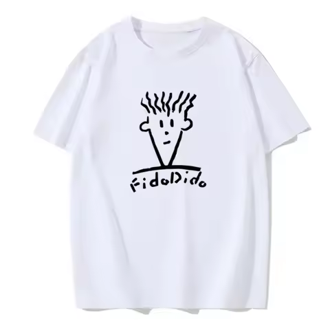 Summer Casual Short Sleeve Luxury Fashion T-Shirt Harajuku Print Streetwear T-Shirt Fido Dido Popula