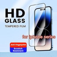 HD ปกป้องหน้าจอสำหรับ iPhone 15 14 13 12 11 Pro Max การคุ้มครองกระจกเทมเปอร์กันแตกฟิล์มกันรอยแบบเต็มสำหรับ iPhone XR XS MAX 6 7 8 PLUS
