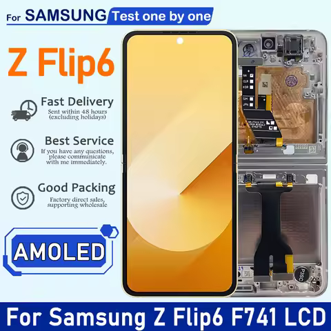6.7" Super AMOLED LCD For Samsung Z Flip6 5G LCD Display Touch Screen Assembly For Z Flip 6 5G SM-F7