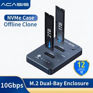 ACASIS NVMe M.2 Dual Bay Replica Offline Clone USB C ถึง NVME Docking Station 10Gbps สำหรับ HDD Enclosure M2 Key SSD รองรับการขยายหน่วยความจำ 8-16TB