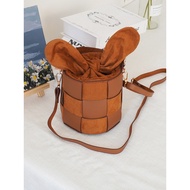 Diy Bucket Bunny Bag Hand-Woven Bag Bunny Ear Material Bag Handmade Bag One-Shoulder Bunny New Year 