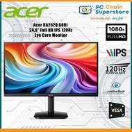 Acer KA252Q G0bi Zero Frame Eye Care Monitor - 24.5" Full HD IPS / 120Hz / 1ms / Vesa Mountable / Fr