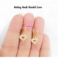 Anting Anak Gandul Kotak Anting Klip Titanium Import Anti Karat