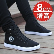 Spring Canvas Shoes Men's Inner Men's Shoes 10cm High-Top Sneakers Sports Shoes Men's Trendy Shoes