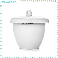 NENTEY Lab Porcelain Crucible, With Lid White Ceramic Crucible, 50ml Capacity Smooth Surface Laborat