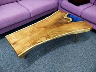 Solid Wood Slab Coffee Table With Epoxy Resin 4 Feet Slab Wood Kayu Wood Slab