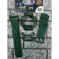 BNB GLOSSY HIJAU DW9052 + BUCKLE JAPAN (SESUAI UTK DW9052,DW9000,DW8800)