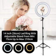 Ready Stock  Tik Tok LED Ring Light 14 Inch (36cm) With adjustable Stand Up to 210cm and Phone holde