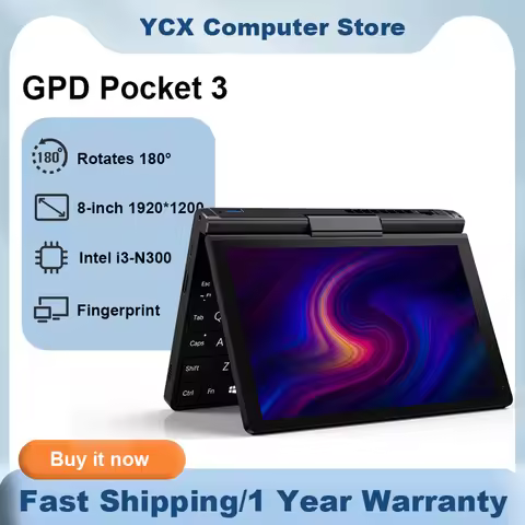 GPD Pocket 3 Mini laptop 8 Inch Intel N7505 NVIDIA 60 Hz Notebook 16GB LPDDR4*3733 MHz 512GB SSD NVM