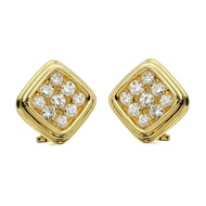 Harry Winston Vintage Gold and Diamond Earclips