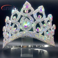 Levery Queen Rhinestone Pageant Crown Gold Wedding Crowns Royal Princess Crystal Tiara Crown for Pag