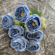 MAWAR SUPPLYFLORIST - ROSE BUDS BLOOMING PREMIUM FABRIC 7 ARTIFICIAL FLOWERS 7 FLOWERS