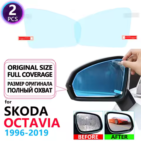 Full Cover Anti Fog Film Rearview Mirror for Skoda Octavia 1 2 3 A5 A7 MK1 MK2 MK3 1U 1Z 5E Rainproo