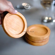 SangKayu Edge Line Wooden Coaster 10x1 cm Tatakan Gelas Kopi Kayu Unik / Wood Coaster / Wooden Coast