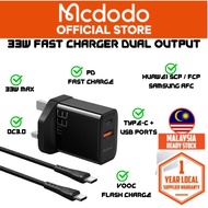 【1yr Warranty】 MCDODO Charger Cable 33W 20W CH 1302 0911 0912 PD + Quick Charge Dual USB UK Plug PD