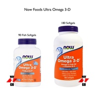 ✅✅READY STOCK✅ Now Foods, Ultra Omega, 3-D, 600 EPA / 300 DHA, 90 / 180 Fish Softgels (Omega 3 D, 3D, D, D3)