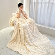 Four Seasons Thick Warm Fleece Blanket Lightweight Luxury Solid Color Multifunctional Rabbit Fleece 