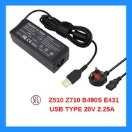 Power Adapter Charger   Z510 Z710 B490s E431 USB TYPE 20V 2.25A
