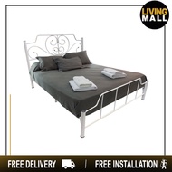 Living Mall Sabel Queen Size Metal Bed Frame with Mattress