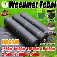 Weedmat 90GSM Thickened 50m/100m Penutup Tanah Kawalan Rumpai PP Durable Weed Control Mat Gardening 