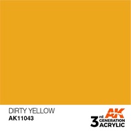 AK Interactive 3rd Generation Acrylic AK11043 DIRTY YELLOW – STANDARD Paint Acrylic Paint
