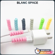 [BS] 10pcs Cable Charger Earphone Handsfree Protector Wire Silicone Data Spiral Protective Cover Pel
