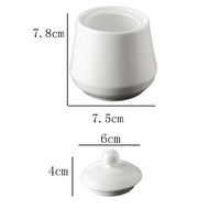 4ชิ้น Crocks ซุปเซรามิกที่มีฝาปิดชามพอร์ซเลนกล่องปรุงรสเกลือน้ำตาล