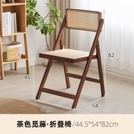 實木折疊餐桌 家用小戶型藤編方形伸縮餐桌子 日式現代簡約桌椅 組合（平行進口）（快遞送貨上門）