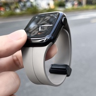 【MY Stock】2023 Magnetic folding buckle smart watch band strap for iwatch series 8 Ultra 7 6 5 4 3 2 