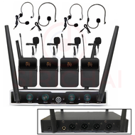 ไมค์ลอย4ตัว แบบหนีบปกเสื้อคาดหัว LXJ รุ่น LX8400 (1เครื่องรับ4ไมค์) ความถี่UHF