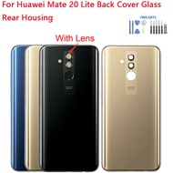 For Huawei Mate 20 Lite Back Cover Glass Rear Housing Battery Door Replacement with Camera Lens Adhesive Sticker