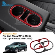 AIRSPEED Soft Carbon Fiber For SEAT Ateca Cupra Ateca Rear Water Cup Decorative Frame Sticker Interi
