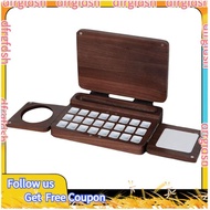 【D&F】Wooden Watercolor Palette, 6.7x4.7x1.6inch 24 Grids Watercolor Paint Palette with Mixing Tray &