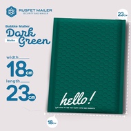BUBBLE ENVELOPE - BUBBLE MAILER - BUBBLE PACKING HELLO Dark Green 18 cm x 23 cm